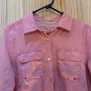 Red check fishing shirt long sleeved sun protection